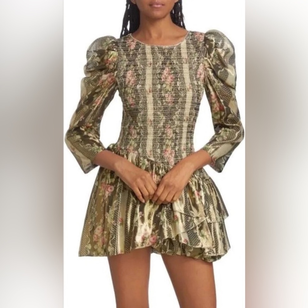 Brand new with tags! LoveShackFancy Greenwich Smocked Mini Dress Size Medium